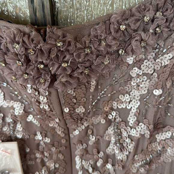 Mac Duggal EMBELLISHED HIGH NECK PUFF SLEEVE FITTED DRESS size 16 NEW $498 - Picture 15 of 16